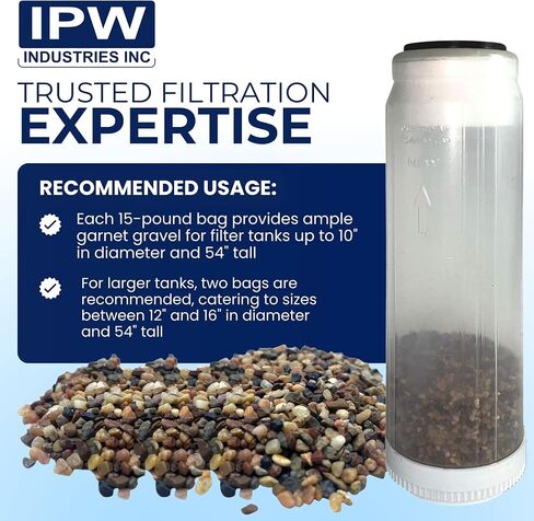 IPW Industries Water Softener Gravel - Garnet Filter Bed Media for Filter Tanks, Water Conditioners, and Water Softeners - Pure Filtration Grade Bedding Perfect for Backwashing Tanks (15 Lbs) in Saudi Arabia