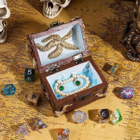 Retro DND Dice Storage Box, Octopus D&D Dice Box Great Gift for Dungeons and Dragons Players DM Masters RPG Tabletop Game, Holds 2 Sets of Polyhedral Dice (Brown) in Saudi Arabia