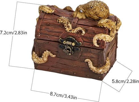 Retro DND Dice Storage Box, Octopus D&D Dice Box Great Gift for Dungeons and Dragons Players DM Masters RPG Tabletop Game, Holds 2 Sets of Polyhedral Dice (Brown) in Saudi Arabia