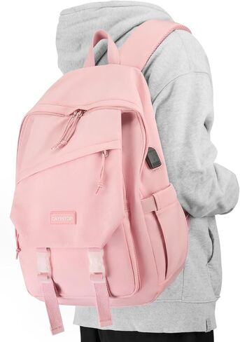 Black School Backpack for Teen Girls: 15.6 Inch College Book Bag with USB Charging Port Anti Theft Student Casual Daypack Middle High School Bag Fashion Travel Back Pack Laptop Backpacks for Women in Saudi Arabia