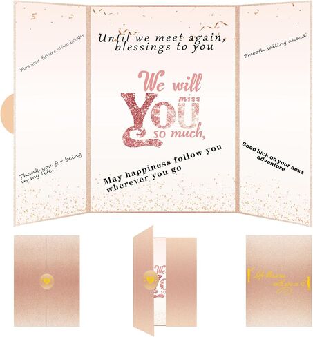 Blue Silver Farewell Decorations Party Supplies We Well Miss You Goodbye Card Sign Farewell gifts For Coworkers Creative Good Luck Card Large Thank You Card in Saudi Arabia