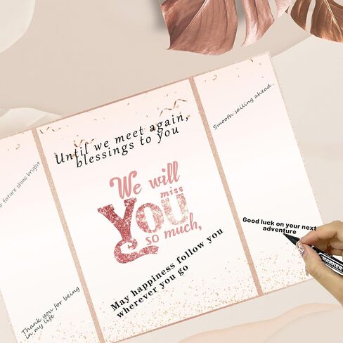 Blue Silver Farewell Decorations Party Supplies We Well Miss You Goodbye Card Sign Farewell gifts For Coworkers Creative Good Luck Card Large Thank You Card in Saudi Arabia