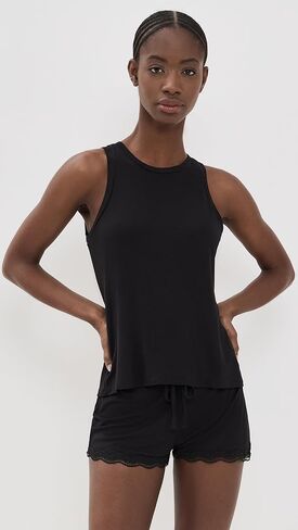 Honeydew Intimates All American Jersey & Lace Shortie Set Black XS in Kuwait