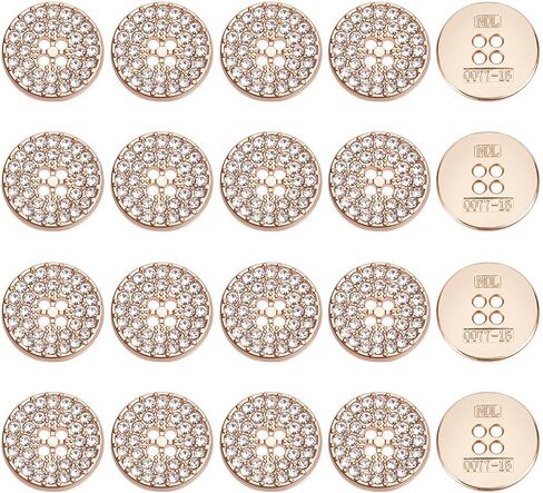 MAYJOYDIY 20 Pcs Silver Flat Round Rhinestone Buttons 0.5 Inch 4-Hole Platinum Rhinestone Embellishments Flatback Handcraft Fasteners for Shirts Bags Jeans Jewelry Making in Saudi Arabia