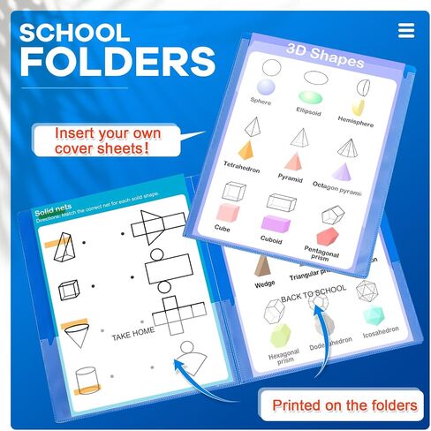 Henoyso 300 Pcs Take Home Folders 2 Inside Pockets, Parent Teacher Communication Folder for Students Homework with Clear Front Pocket Heavy Duty, School Classroom Supplies, 11.8 x 9.45 Inch (Blue) in Saudi Arabia