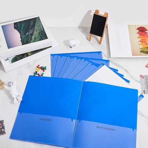 Henoyso 300 Pcs Take Home Folders 2 Inside Pockets, Parent Teacher Communication Folder for Students Homework with Clear Front Pocket Heavy Duty, School Classroom Supplies, 11.8 x 9.45 Inch (Blue) in Saudi Arabia