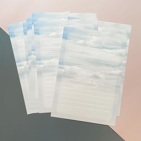 40 Lined Writing Stationery Paper with 20 Envelopes, Beautiful Sky Designs for Writing Letter, Notes, Invitations, 4 Different Style (9.4 x 6.6") in Kuwait