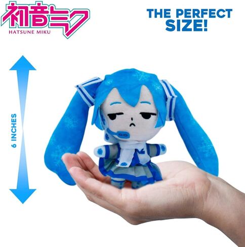 Hatsune Miku Snow Miku 6" Plush Toy – Light Blue Winter Hatsune Miku Doll – Kawaii Vocaloid Collectible Stuffed Figure for Anime Fans & Kids in Saudi Arabia