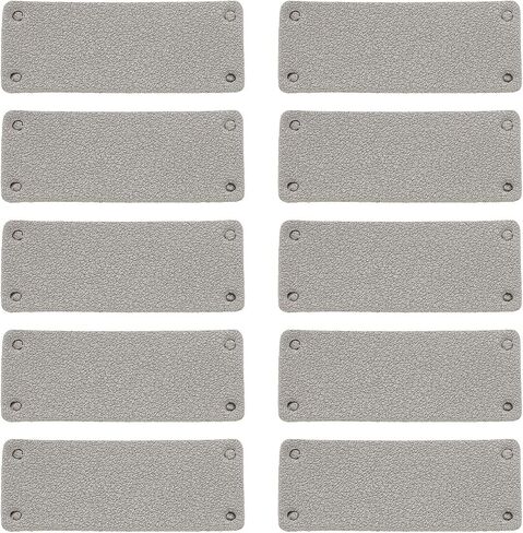 uxcell 50 Pcs Leather Tags for Handmade Items, 0.79" x 1.97" Leather Labels Embossed Leather Tags with Holes Sewing Labels for Clothing Knitting DIY Jean Bag Shoe Hat, Light Grey in Saudi Arabia