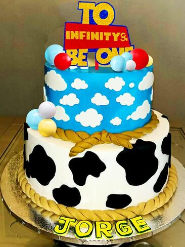 LaVenty To Infinity and To Be One Cake Topper Birthday Decorations Yellow Red Blue Balls Cake Decoration First Birthday Cake Topper for Boy 1st Birthday Party in Saudi Arabia