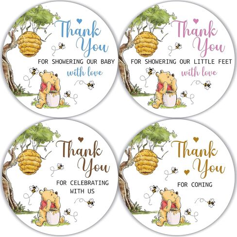 80 Pcs Cute Thank You Stickers Winnie Gender Reveal Stickers for Boy or Girl, Honey Bee Jar Labels for Gender Reveal Parties and Baby Showers in Saudi Arabia