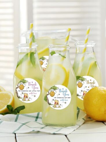 80 Pcs Cute Thank You Stickers Winnie Gender Reveal Stickers for Boy or Girl, Honey Bee Jar Labels for Gender Reveal Parties and Baby Showers in Saudi Arabia