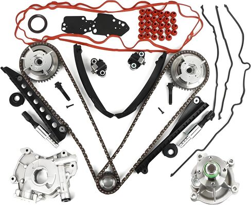مجموعة سلسلة توقيت المحرك 5.4 لتر، مراحل مضخة الزيت والمياه وصمامات VVT تناسب 2004-2008 Ford F150 F250 F350 5.4L V8، لأجزاء ما بعد البيع لمحرك Lincoln Navigator 5.4L V8 2005-2010 in Saudi Arabia