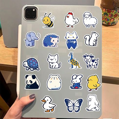 50 PCS Cute Kawaii Animal Stickers Anime Stickers for Kids Teens Girls Adults Waterproof Vinyl Cartoon Stickers Pack for Water Bottle Laptop Luggage Phone (Blue Animals) in Saudi Arabia