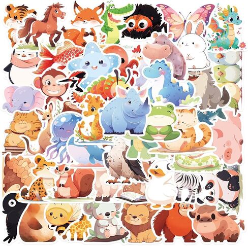 50 PCS لطيف ملصقات kawaii الحيوانات ملصقات أنيمي للأطفال المراهقين الفتيات البالغين ملصقات كاريكاتير فينيل مقاومة للماء حزمة لزجاجة المياه أجهزة الكمبيوتر المحمول (الحيوانات الزرقاء) in Saudi Arabia