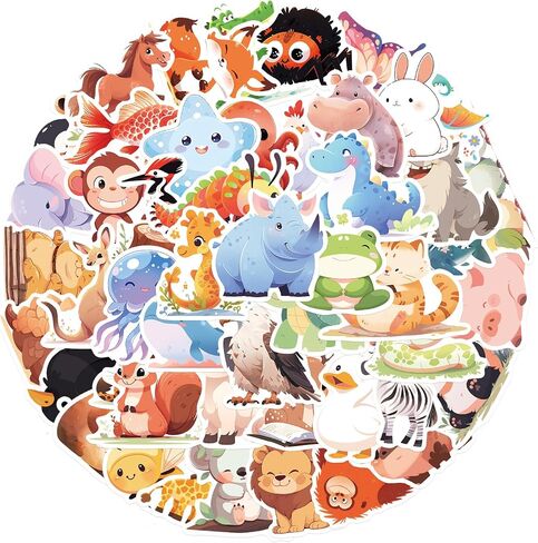 50 PCS لطيف ملصقات kawaii الحيوانات ملصقات أنيمي للأطفال المراهقين الفتيات البالغين ملصقات كاريكاتير فينيل مقاومة للماء حزمة لزجاجة المياه أجهزة الكمبيوتر المحمول (الحيوانات الزرقاء) in Saudi Arabia