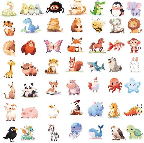 50 PCS لطيف ملصقات kawaii الحيوانات ملصقات أنيمي للأطفال المراهقين الفتيات البالغين ملصقات كاريكاتير فينيل مقاومة للماء حزمة لزجاجة المياه أجهزة الكمبيوتر المحمول (الحيوانات الزرقاء) in Saudi Arabia