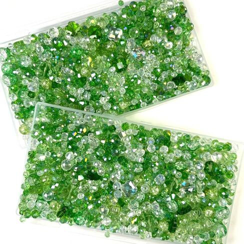 1000pcs حبات زجاجية لصنع المجوهرات من الخرز الكريستال لقرط سوار حلق ، مما يجعل لونًا متنوعًا 5 نمط/طقطقة جولة/briolette faceted/bicone/cube/four-leaf clover/4 size in Kuwait