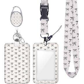 Cute Cherry ID Badge Holder Badge Reel Lanyards for ID Badges Work Vertical Protector Retractable Carabiner Clips Heavy Duty Key Lanyard for Women Mentor Actor Manager Accountant Office Gifts in Saudi Arabia