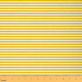 Navy Blue White Stripe Fabric by The Yard, Size Geometric Ticking Stripes Decorative Fabric, Farmhouse Horizontal Stripes Gothic Waterproof Fabric, Modern Abstract Striped Upholstery Fabric, 1 Yard