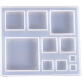 appuivbt Square Epoxy Resin Molds DIY Christmas Charms Silicone Mould Pendants Jewelry Resin Casting Molds