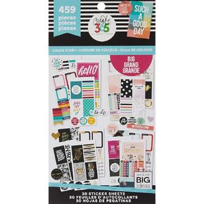 me & my BIG ideas Sticker Value Pack for Big Planner - The Happy Planner Scrapbooking Supplies - Color Story Theme - Multi-Color - Great for Projects & Albums - 30 Sheets, 459 Stickers Total