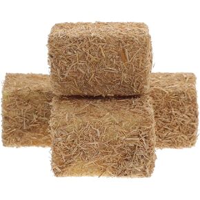Garneck 4 Pieces Mini Hay Balls Decorative for Dollhouse - Miniature Hay Bales for Farm Setting - Accessories for Autumn Decorations and Crafts
