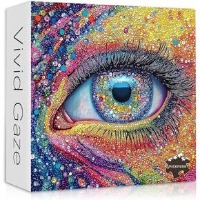 Impossible Puzzles for Adults 1000 Pieces, Colorful Eye Gemstone Art Puzzles Difficult, Rainbow Crystal Hard Challenging Jigsaw Puzzles for Adults Aesthetic