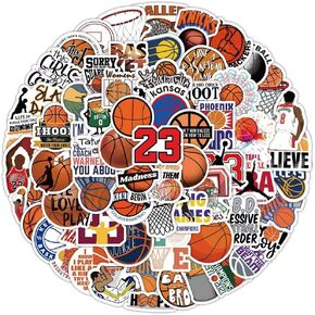 100PCS Basketball Stickers for Water Bottle Basketball Stickers for Boys Basketball Water Bottle Stickers for Kids Teens Adults, Basketball Party Favor
