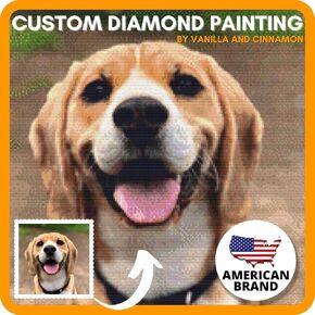 Vanilla and Cinnamon Custom Diamond Painting Kits for Adults - Personalized Diamond Art, Custom Diamond Art Kits, Round Drill(11.8 INCH / 20x30 CM)