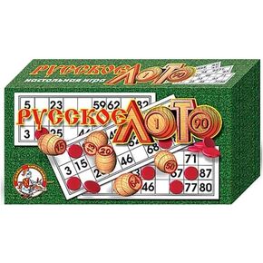 Eksmo Russian Lotto Board Games - Russian Bingo Games for Family - Tambola Kit of Wood Barrels Bingo Cards Chips - Juego De Loteria Game Rusa - Loto Souvenirs - Travel Bingo Set