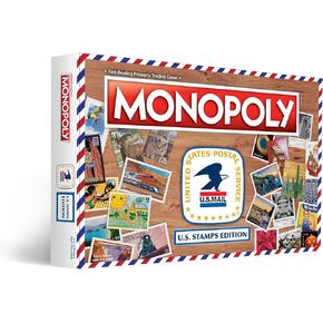 Monopoly: U.S. Stamps Edition | Buy, Sell, Trade Iconic & Collectible USPS Stamps | Classic Monopoly Game | Officially-Licensed United States Postal Service Merchandise