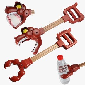 Dinosaur Grabber Toy Set for Kids – 2 Dino Claw Grabbers with 8 Soft Balls, Interactive Dinosaur Snapper, Kids Claw Grabber Reacher Tool, and Robot Arm Toy for Boys and Girls