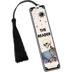 Horror Bookmarks for Reading Women Men Dark Romance Bookmarks for Book Lovers Gothic Halloween Gifts for Girl Boy Teen, The Reader Tassel Bookmark Gift for Him Her Bookish Gift for Halloween Christmas