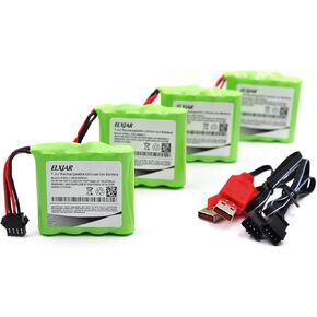 (4-Pack) 7.4V 1000mAh Lithium Battery for DE36W DE65 NO.1809 RC Car 1:16 Off-Road Vehicle Four-Wheel Drive High-Speed Climbing Drift Racing Spare Battery