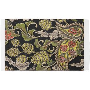 Odoria Dollhouse Area Rug Miniature: 1/12 Scale Throw Accent Rug Oriental for Vintage Living Room Kitchen - Mini Floor Carpet Border Geometric Red