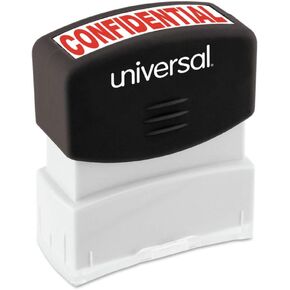 Universal UNV10046 Pre-Inked Confidential Message Stamp - Red Ink