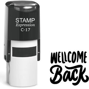 stampexpression - Welcome Back Self Inking Rubber Stamp - Black Ink (A-61864)