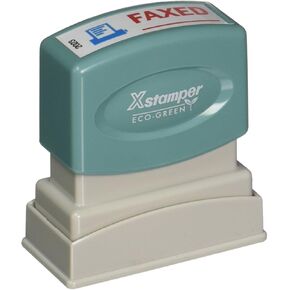 Xstamper(R) Pre-Inked, Re-Inkable Two-Color Title Stamp, "Faxed
