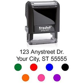 Personalized 2 Line Stamp, Custom Self-Inking Address Stamp, Custom Text Office Stamps (Medium - 3/4" x 1-7/8")