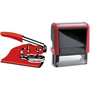 Hubco Premium Red Notary Seal Embosser and Red 4913 Self Inking Notary Stamp - Louisiana