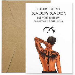 Funny Xaden Riorson Fourth Wing Birthday Card, 4th Wing Dragon Cards, Xaden Riorson Fourth Wing Merch, Book Themed Reading Socks, Fantasy Fan Gifts for Readers, Bookish Gifts for Book Lovers