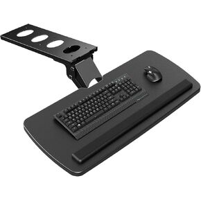 HUANUO Computer Keyboard & Mouse Platform Tray, Under Desk Keyboard Tray Slide Out, 360 Adjustable Ergonomic Sliding Keyboard,Ergonomic Under Table Desk Mount Drawer
