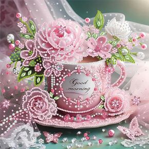 GXGLLPZBY DIY Diamond Art Kits, 5D Special Shaped Coffee Diamond Painting for Beginners Adults, Paint by Diamonds Dot Gem Art Kits, Home Wall Decor 11.8x11.8in