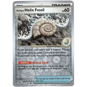 Pokemon - Antique Helix Fossil 153/165 - Pokemon 151 - Reverse Foil - Single Card