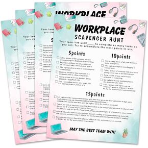 Work Party Photo Scavenger Hunt,Office Party Game & Ice Breaker Challenge,Workplace Scavenger Hunt,Team Building Games for Work Adults,Co-Worker Group Ice Breaker Game,Factory Team Building Game-Q5
