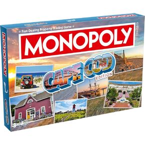 Monopoly Board Game Cape Cod Edition: 2-6 Players Family Board Games for Kids and Adults, Board Games for Kids 8 and up, for Kids and Adults, Ideal for Game Night