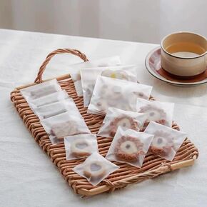 100 Pcs Frosted Semi-Transparent OPP Bags - Mini (4.7 x 4.7 inches) for Cookies, Chocolate, Candy, Desserts, Snack Packs, Bread, Gift Bags