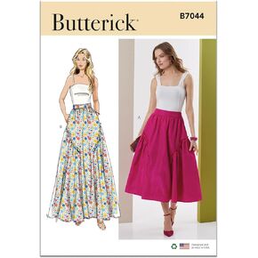 Butterick B7044Y5 Misses' Flared Midi or Evening Length Skirt Sewing Pattern Packet, Design Code B7044, Sizes 18-20-22-24-26