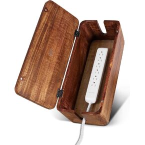 صندوق كبير لإدارة الكابلات - صندوق منظم الكابلات من خشب السنط وصندوق شريط الطاقة لإدارة الأسلاك الكهربائية - إخفاء سلك المكتب وإدارة كابلات الأرضية - تخزين الأسلاك وتنظيم الحبال in Kuwait